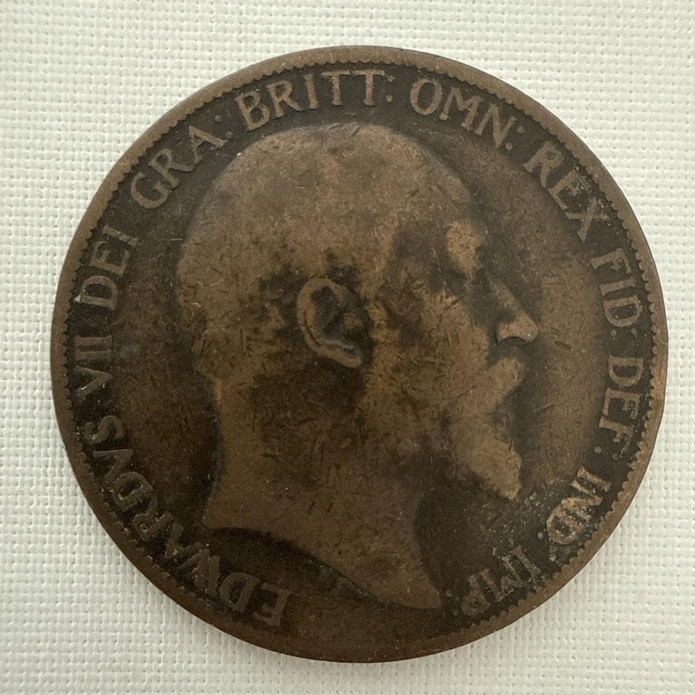 GREAT BRITAIN PENNY 1902 EDWARD VII‎ DEI GRA.BRITT.OMN.REX FID.DEF.IND. I